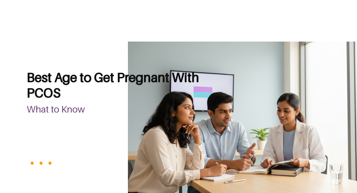 Couple discussing the best age to get pregnant with PCOS with a fertility specialist