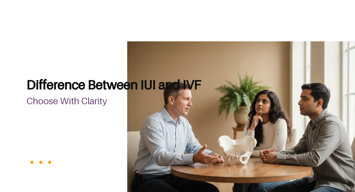 Couple discussing the difference between iui and ivf with a fertility specialist