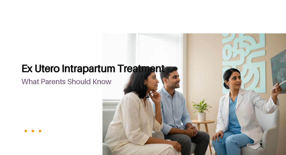 Expectant parents discussing ex utero intrapartum treatment with a specialist